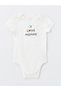Lcw Baby Ecru Crew Neck Short Sleeve Baby Girl Snap Fastener Bodysuit 2-Pack (S4) - 2
