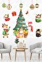 Christmas Tree, Pendant Lamps and Cute Figures Glass Wall Sticker Set, Christmas Sticker Christmas Ornament - 2