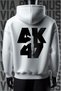 Ak47 Printed Kangaroo Pocket 3 Thread Threaded Wide Fit White Hooded Sweatshirt