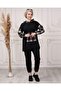 Women's Sleeve Plaid Hooded Tracksuit Set - 5