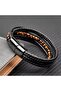 Tiger Eye Natural Stone Steel Mesh Black Leather Bracelet 19 Cm. - 4