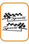 2 Pieces Sports Headlight Above or Fairing Sticker - Right and Left 30x10 Cm Black