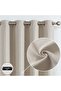 Light French Beige Natural Linen Rustic Eyelet Background Curtain - 2