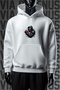 Boxing Front Back Printed 3 Thread Wide Fit White Hooded Sweatshirt - 2