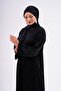 Fabric Dubai Silk Luxury Abaya Black Lace High-Quality Hijab Outerwear for Special Occasions - 6