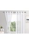 White Linen Rustic Tulle - With Curtain and Eyelet Under Lead, Don't Want Iron