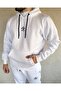 Unisex Soft Fabric Black Embroidered Tracksuit Set, 3 Thread White Raised Winter Women's Sweatshirt