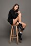 Women's Zippered Rubber Detailed Heeled Boots Veros Black - 2