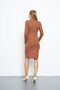 Women's Twisted Collar Long Sleeve Mini Dress - 6