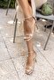 Clauss Women's Gold Gold Single Strap Heel Sandals - 6