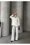 Women's Knitwear Trouser Set White Oversize Fit - 4