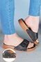 Women's Black Full Orthopedic Daily Epin Heel Spur Slippers (Bone Protrusion Detailed)