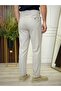 Light Gray Italian Style Slim Fit Pleated Buckle Fabric Trousers - 7