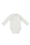Long Sleeve Double Breasted Bodysuit Newborn White Organic Cotton - 2