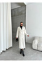 Stone Plated Buttoned Slit Long Coat-44092 - 6