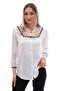 Plus Size Guipure Lace Women's Crepe Shirt - G0053 - 5