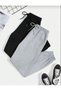 Double Gray Black Tracksuit Set with Elastic Cuffs Jogger Yxyustessport