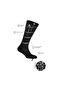 Knee-Length Women's Black Silver Socks 3 Pack - 4