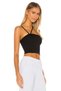 Women's Black Silk Jersey Crop Top with String Straps - 3