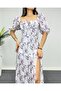 Balloon Sleeve Floral Dress - 6