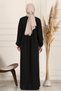 Shirred Robadan Buttoned Front Viscose Fabric Tesseture Clothing Mother Dress Prayer Dress - 4