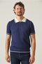 85000 Zippered Polo Collar Men's Knitwear T-Shirt