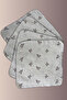 100% Cotton, 4-Pack Bird Print, 4-Ply Muslin Mouth Wipes - 4