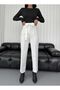 -3021 WOMEN'S WAIST SEWING DETAILED BELLY SLIM BAG Gathering PANT - 4