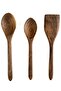 Walnut Wood Handmade Wooden Spoon Spatula Set 30 cm |   Natural Wood Kitchen Set - 5