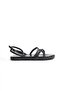 Women's Three Twist Pattern Striped Shiny Black Comfortable Low Flat Sole Summer Women's Black Sandals Slippers - 4