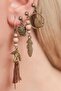 4-Piece Beaded Bird Figured Authentic Tassel Earring Set - 2