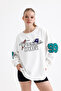 Bugs Bunny Trouble Maker White Oversize Unisex Sweatshirt - Back Printed