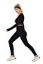 Gymhams Black Hip Gathered V Push up Leggings - 5