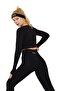 Gymhams Black Hip Gathered V Push up Leggings - 3
