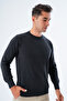 Men's Anthracite 100% Cotton Crew Neck Knitwear Sweater Trist-1101 - 7