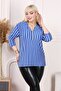 BLUE STRIPED ZIPPERED FAKİRKOL BLOUSE