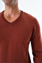 Men's Tan 100% Cotton V-Neck Knitwear Sweater Trist-1102 - 7