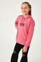 Secret Print Detailed Girl's Hooded Sweatshirt Dried Rose - 2