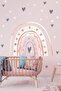 Pink Tones Rainbow and Grey Hearts Kids Baby Room Decoration Sticker Set - 2
