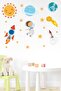 Cute Astronaut, Space Shuttle, Sun, Stars Planet Sticker Set Children's Baby Room - 2