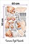 Set of 3 Sleeping Teddy Bears Clouds and Stars Children's Baby Room Sticker - 3