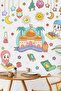 Welcome Ramadan Mosque And Colorful Ramadan Bear Figures Glass Wall Sticker Set Ramadan Ornaments - 2