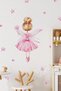 Fairy Girl Ballerina Stars And Polka Dots Kids Baby Room Wall Glass Sticker Set