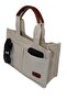 Canvas Hand and Shoulder Bag. Cream Handbag. Women's Handbag. Cream Shoulder Bag. Hanging Bag. - 7
