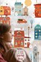 Christmas New Year Snowy City Transparent Christmas Ornament Winter Themed Glass Sticker Set