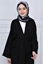 Women's Black Summer Belted Double Pocket Kimono - 4