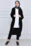 Women's Black Summer Belted Double Pocket Kimono - 3
