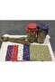 50 Pieces of Mixed Color Jar Lid Fabric (Cover) and Beaded Binding Rope - 3