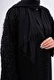 Fabric Dubai Silk Luxury Abaya Black Lace High-Quality Hijab Outerwear for Special Occasions - 7