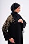 Fabric Dubai Silk Luxury Abaya Gold Golden Lace Quality Hijab Outerwear for Special Occasions - 5